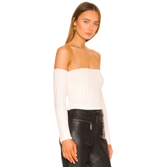 NWT Revolve Superdown Sherrie Lace Up Back Sweater in Ivory Sz S - Picture 4 of 12